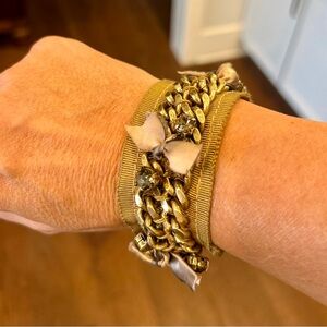 J.Crew Vintage Ribbon and chain Link Bracelet